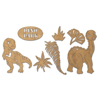 Набор чипбордов Dinosauria 10х15 см 681, цвет крафт, ТМ Фабрика Декора