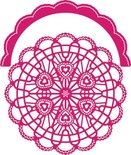 Нож для вырубки от Cheery Lynn Designs - Candy Hearts Doily with Angel Wing
