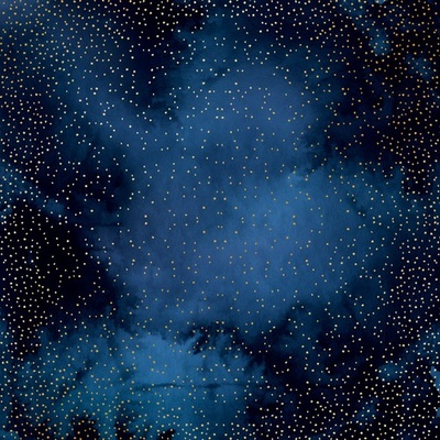 Лист односторонней бумаги с фольгированием Golden Mini Drops, Mysterious garden sky,ТМ Фабрика Декора