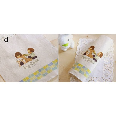 Картинки на льне - Детки с мишкой, арт.0130, 20х20 см