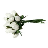 Ягодки белые, 13х1.5см, 1 связка, 12шт.