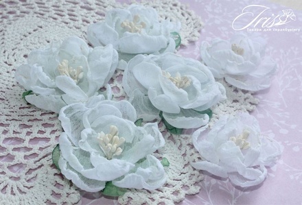 Набор цветов Royalty flowers Белые, ТМ Iris, 6 шт