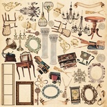 Лист с картинками для вырезания Family Heritage 30,5х30,5 см, ТМ Фабрика Декора (01098F)