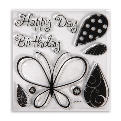 Набор лезвий с штампиками от Sizzix - Framelits Die Set 6PK w/Stamps - Butterflies, 6 шт.