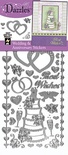 Набор наклеек-высечек HOTP - Wedding & Anniversary Dazzles Silver, размер 10х22,5 см, 39 штук