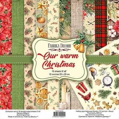 Набор скрапбумаги Our warm Christmas, ТМ Фабрика Декора