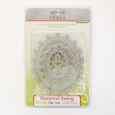ЦЕНА СНИЖЕНА! Лезвие Tonic Studios - Simplicity Verso – Diamond Swing Oval Die Set, 5 штук