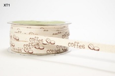 Лента GROSGRAIN / CIRCLES,   ширина 9,5мм, цвет  BROWN COFFEE BEANS, 90см