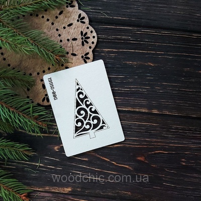 Чипборд Елочка 06 от WOODchic, 7х4 см