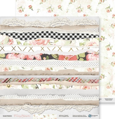 Аркуш двостороннього паперу 30x30 від Scrapmir з колекції Fairy Blossom 10шт