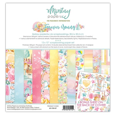 Набор скрапбумаги Mintay Papers by Karola - Forever Young, 30х30 см, 12 листов, двусторонняя