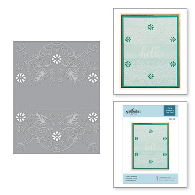 Папка для тиснения от Spellbinders - Flora Banner Cut and Emboss Folder