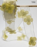 Лента с цветочком Flowers and Pearl, цвет: зеленый, ширина 38,1 мм, 90 см
