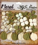 Набор цветов и листиков Petaloo - Darjeeling Hydrangea Cream/Green, 24 шт.