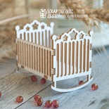 Чипборд ScrapBox 3d фигурка - Детская кроватка качалка Hd-005
