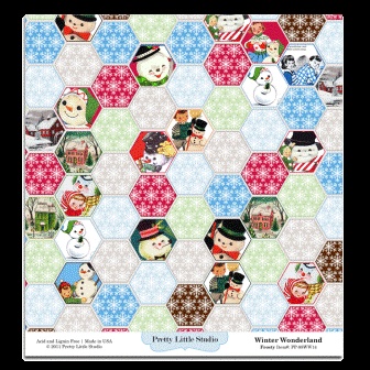 Лист бумаги для скрапбукинга от Pretty Little Studio - Frosty Pattern Paper