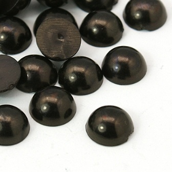 Полужемчужинки Black, 4x2мм, цвет черный, 50 шт.