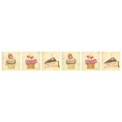Двусторонний лист с картинками от Galeria Papieru - Herbatka dla Dwojga-owoce, 5х15см,1 шт. -GP-009-01