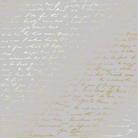 Лист односторонней бумаги с фольгированием Golden Text Gray 30,5х30,5 см, ТМ Фабрика Декора
