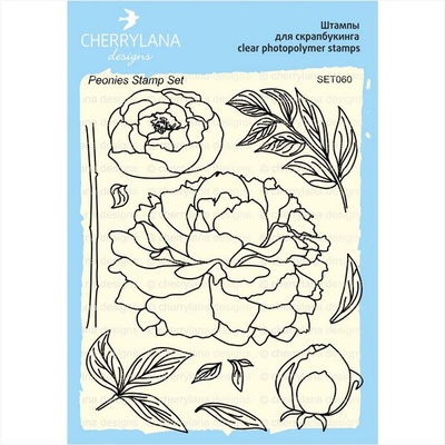 Набор штампов от Cherrylana - "Пионы", мал