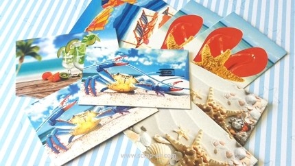 Набор карточек на плотном картоне от Евгения Курдибановская ТМ - "Море", 10 шт.