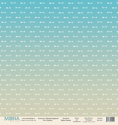Лист односторонней бумаги от Mona Design "Стрелы", 30,5х30,5см