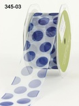 Лента Sheer/Jumbo Dot - Navy, цвет: синий, ширина 3,8 см, 90 см
