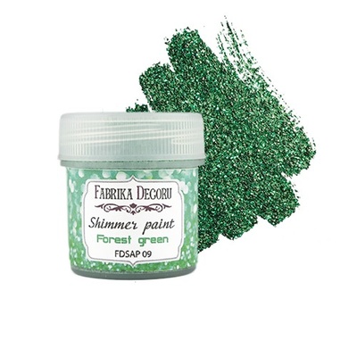 Краска с глиттером Shimmer paint, цвет Лесная зелень, ТМ Фабрика Декора