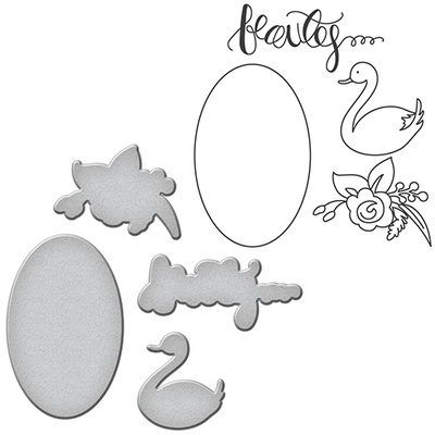 Нож для вырубки + штампы от Spellbinders - Quite Contrary - Debi Adams - Beauty & Elegance