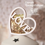 Основа для шейкера  ScrapBox в форме сердца с надписью Love ( 2 заготовки) Hh-191