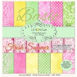 Набор скрапбумаги LemonCraft - Fresh Summer, фоновые дизайны, 30х30 см,  с бонусом