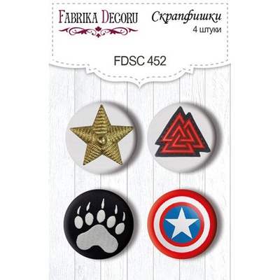 Скрапфишки набор 4шт Military style #452, ТМ Фабрика Декора