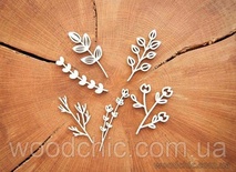 Чипборд Набор "Весенние веточки" от WOODchic, высота веточки 5 см