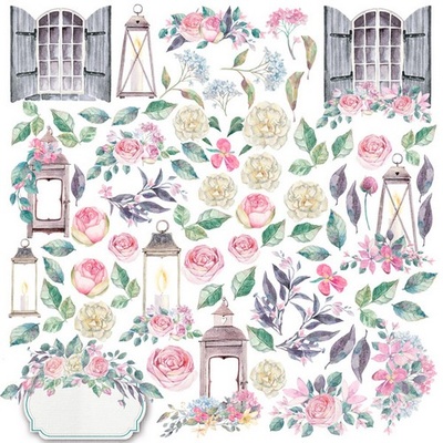 Лист с картинками для вырезания Shabby love, ТМ Фабрика Декора