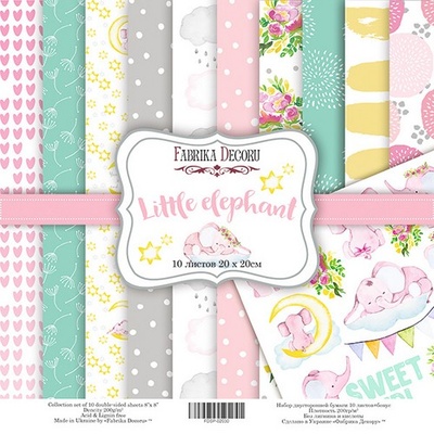 Набор скрапбумаги Little elephant, 20x20см, Фабрика Декора