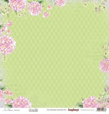 Бумага для скрапбукинга от ScrapBerry's - Цветущий Сад - Мелодия весны, 1 лист, 30,5х30,5 см 190 гр/м, односторонняя