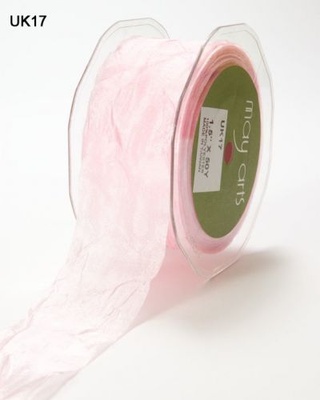 Шебби-лента SILKY/CRUSH, цвет PINK, ширина 38мм, длина 90см