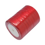 Ленточка атласная  Red, 10мм, цвет красный, 90 см