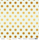 Лист односторонней бумаги с золотым тиснением от Scrapmir - "Golden Dots Mint" из коллекции Every Day, 30x30 см