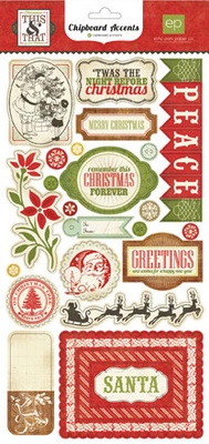 Наклейки от Echo Park-This & That Christmas Chipboard
