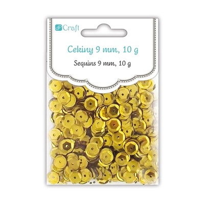 Пайетки круглые 9 мм, 10 г, цвет золотой, TM dpCraft (Dalprint)