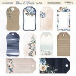 Лист двусторонней бумаги от Scrapmir - Tag-Pad - Blue & Blush, 20х20 см