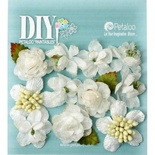 Набор объемных цветов Petaloo - DIY - Botanica Minis x 11 - White