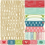 Наклейки - Алфавит от Echo Park - Beautiful Life Collection - 12 x 12 Cardstock Stickers - Alphabet, 30x30