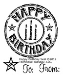 Набор акриловых штампов Technique Tuesday - Happy Birthday Seal (TT-A-HBS)
