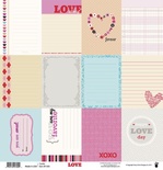 Лист двусторонней скрапбумаги от Fancy Pants - Paper Love Story Cards