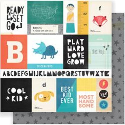 Лист скрапбумаги  от Crate Paper - Cool Kid - Run & Jump, 30х30см
