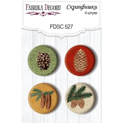 Скрапфишки набор 4шт Winter botanical diary 527, ТМ Фабрика Декора