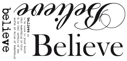 Натирки от Kaisercraft - Believe -rub-on word, RB107, 7х14см