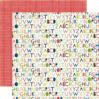 Лист двусторонней скрапбумаги Alphabet, Paper & Glue, Echo Park, 30х30 см